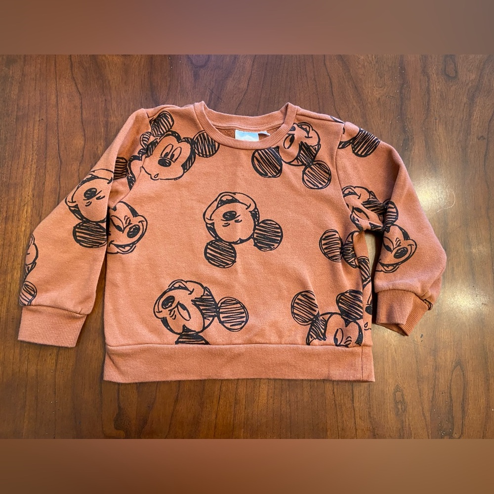 Toddler Disney Mickey Mouse Pullover Sweatshirt - Brown 3T